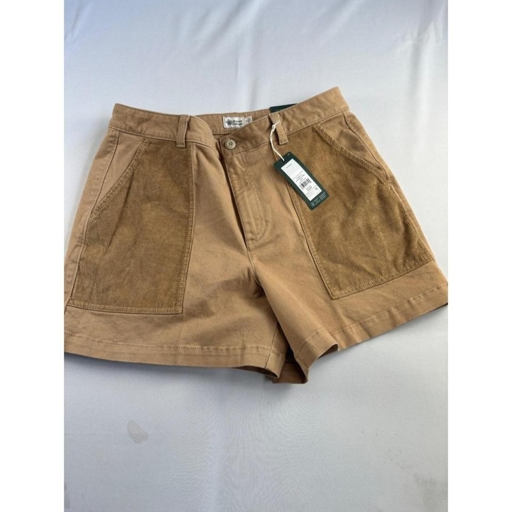 Alpine Design Sahara Sand Mixed Fabric Corduroy Patch Pocket Short Women 10 NWT